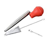 Poire à Dinde, Viande De Volaille De Poulet BBQ Baster Seringue Tube Pompe En Acier Inoxydable Silicone Épaissie Amovible Ronde Ampoule Pour Beurre Gouttes, Glaçures, Rôtir Jus Pour Volaille