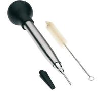 Poire à jus en inox - 2 embouts + goupillon