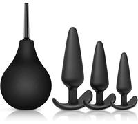 Poire à Lavement Intime 224ml- Poire de Lavement Intime Anus Douche avec 3 Buses, Douches Anale et Vaginale pour Hommes Femmes, Lavement Colon et Intestins Maison, Extérieur, Avoyages et Camping(Bleu)