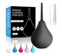 Poire à Lavement Intime - Poire de Lavement Intime Anus Douche avec 3 Buses, Douches Anale et Vaginale pour Hommes Femmes, Lavement Colon et Intestins Maison, Extérieur, Avoyages et Camping(Noir)