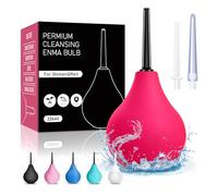 Poire à Lavement Intime - Poire de Lavement Intime Anus Douche avec 3 Buses, Douches Anale et Vaginale pour Hommes Femmes, Lavement Colon et Intestins Maison, Extérieur, Avoyages et Camping(Rouge)
