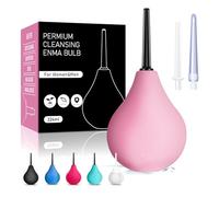 Poire à Lavement Intime - Poire de Lavement Intime Anus Douche avec 3 Buses, Douches Anale et Vaginale pour Hommes Femmes, Lavement Colon et Intestins Maison, Extérieur, Avoyages et Camping(Rose)