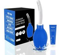 Poire de Lavement Intime en Silicone - avec Canule Amovible, Douche Anale et Vaginale Réutilisable, Accessoire d’Hygiène Intime (Bleu)