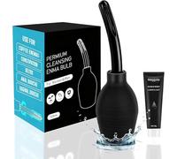 Poire de Lavement Intime en Silicone - avec Canule Amovible, Douche Anale et Vaginale Réutilisable, Accessoire d’Hygiène Intime (Noir)
