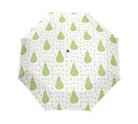 Poire Fruit Dessin Animé en Colère Parapluie Pliable Pliant à Ouverture Automatique Parapluies Pliant Coupe-Vent pour Voyager Plage Femmes Enfants Homme Fille