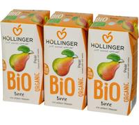 Poire Jus d'école 3x200ml - parfait pour chaque boîte à goûter - petit désaltérant pratique - avec paille de Höllinger Juice