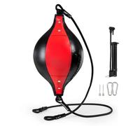Poires de Vitesse, Balle de Réflexe de Boxe Gonflable Suspendue pour Usage Domestique, Entraînement Coordination œil-Main(Noir et Rouge)