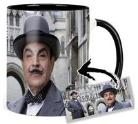 Poirot David Suchet A Tasse Ceramique Intérieure et Poignée Noire Mug