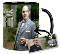 Poirot David Suchet Tasse Ceramique Intérieure et Poignée Noire Mug