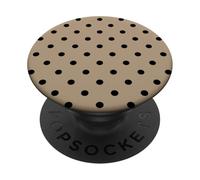 Pois Beige Marron Clair Gris et Pois Blancs PopSockets PopGrip Adhésif