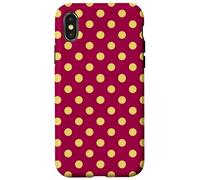 Pois Classiques à Pois Bordeaux et Jaunes Coque pour iPhone X/XS