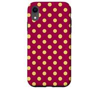 Pois Classiques à Pois Bordeaux et Jaunes Coque pour iPhone XR