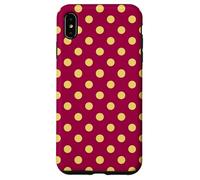 Pois Classiques à Pois Bordeaux et Jaunes Coque pour iPhone XS Max