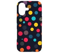 Pois colorés sur Fond Noir Coque pour iPhone 17