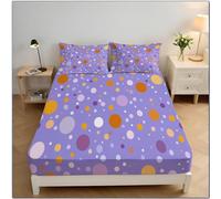 Pois Drap Housse Microfibre, Simplicité Moderne Draps Housses Doux élastique Drap Housse 30 Cm Profonde pour Matelas Epais (Violet, 180x200x30cm)