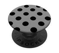 Pois Gris et Noir, pour Femmes et Filles à Pois PopSockets PopGrip Adhésif