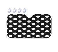 Pois Noirs Et Blancs Voiture Couverture Pare Brise Universelle Pare-Soleil avec Ventouses Voiture Housses De Soleils pour SUV Voitures Berlines 76x140cm