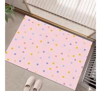 Pois Paillasson Interieur Entree 60 X 90 Cm Tapis Antidérapant Lavable en Machine Absorbant Tapis D'Entrée Intérieur Chien pour Entrée, Porte Et Couloir, Rose Jolis Pois