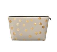 Pois pailletés Beige et doré, Trousse de Maquillage Trousse à cosmétiques Trousse de Toilette de Voyage Portable Pochette de Toilette