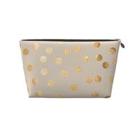 Pois pailletés Beige et doré, Trousse de Toilette Trousse de Maquillage Sac à cosmétiques Trousse de Toilette de Voyage Portable