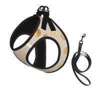 Pois pailletés Beiges et dorés,Harnais pour Animaux de Compagnie, Harnais réfléchissant réglable pour Chien,S