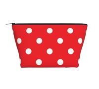 Pois Rouge Et Blanc, Trousse de Toilette Trousse de Maquillage Sac à cosmétiques Trousse de Toilette de Voyage Portable