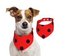 Pois Rouges,Bandanas pour Chien, écharpe en Coton, Bavoirs réglables pour Animaux de Compagnie,S
