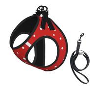 Pois Rouges et Blancs,Harnais pour Animaux de Compagnie, Harnais réfléchissant réglable pour Chien,L