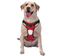 Pois Rouges et Blancs,Harnais pour Animaux de Compagnie, Harnais réfléchissant réglable pour Chien,S