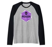 Poison Design Logo Grunge Violet Manche Raglan