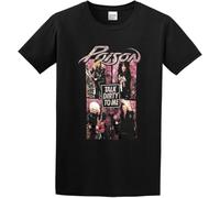 Poison Talk Dirty to Me Vintage Rock Photo Album Tour Black Mens T-Shirt Graphic Unisex Tee Shirt Manches Courtes(Small)