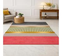 Poisrien Tapis Antidérapant Doux pour Chambre et Salon, Lavable en Machine, Parfait pour Salle à Manger, Couloir, Cuisine et Terrasse Jaune Rétro 70 x 140 cm