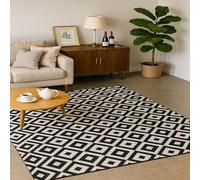 Poisrien Tapis Salon Doux Lavable Antidérapant, adapté à la Chambre, Salle à Manger, Cuisine, Terrasse et Couloir Étroit Blanc Moderne 160x200cm