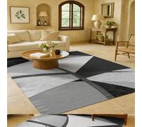 Poisrien Tapis Salon et Chambre Doux, Antidérapant et Lavable, conçu pour Salle à Manger, Couloir, Terrasse et Cuisine Familiale Blanc Moderne 90x150cm