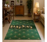 Poisrien Tapis Salon et Chambre Doux, Antidérapant et Lavable, conçu pour Salle à Manger, Couloir, Terrasse et Cuisine Familiale Jaune Rétro 90x150cm