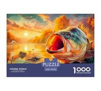 Poisson 1000 Pièces Freshwater Poisson Puzzle Adulte Un Puzzle Difficile Jeu De Puzzle pour Toute La Famille Enfants Activité Familiale Parfaite Décoration De La Maison 70x50cm/1000pcs