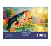 Poisson 1000 Pièces Freshwater Poisson Puzzle Adulte Un Puzzle Difficile Jeu Éducatif Défi Jouets Enfants Activité Familiale Parfaite Cadeaux pour Femmes Cadeaux pour Hommes 52x38cm/1000pcs