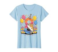 Poisson 8e Anniversaire pour garçon Fille 8 Ans huitième Huit Poisson T-Shirt, Femme, Bleu Céleste, S