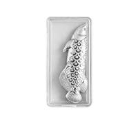 Poisson à thé argenté - Décoration de bureau - 15,2 cm - Poisson brassant des poissons avec finition brillante - Accessoire de thé au design élégant - Pour bureau à domicile - Pour étudier et salon