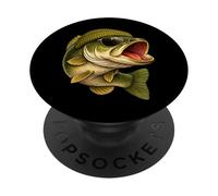 Poisson achigan à Grande Bouche Amusant, Vie de pêcheur au b PopSockets PopGrip Adhésif