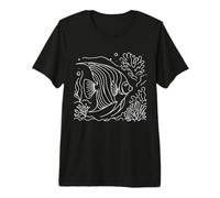 Poisson Ange Linéaire Aquariophile T-Shirt Haut de Gamme