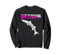 Poisson Barracuda Amusant Deux Couleurs Rose/Blanc Sweatshirt