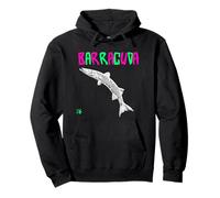 Poisson Barracuda drôle Deux Couleurs Vert/Rose Sweat à Capuche