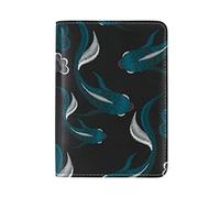 Poisson Bleu Nuage Japon Détenteur d'un Passeport Titulaire Etui en Cuir Véritable Couverture de Passeport pour Voyage Hommes Femmes