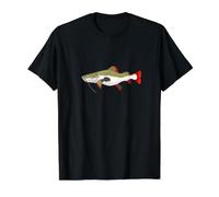 Poisson-Chat à Queue Rouge T-Shirt Graphique avec Valeur, Homme, Noir, S