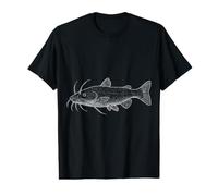 Poisson-Chat Illustration Pêche Pêcheur T-Shirt Graphique avec Valeur