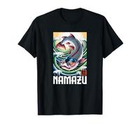 Poisson-Chat Japonais Kanji Namazu Rétro Anime Japon Souvenir T-Shirt