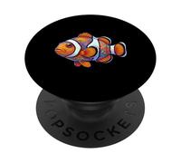 Poisson Clown coloré Abstrait océan œuvre d'art créature Marine PopSockets PopGrip Adhésif
