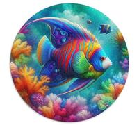 Poisson coloré Puzzle Rond De 1000 Pièces pour Women Parfait Encastrement Qualité Supérieure Impossible Difficile Entertainment' Artist Puzzle Art 1000pcs (67.5x67.5cm)