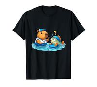 Poisson confus avec Capybara Swim Coach Cartoon T-Shirt